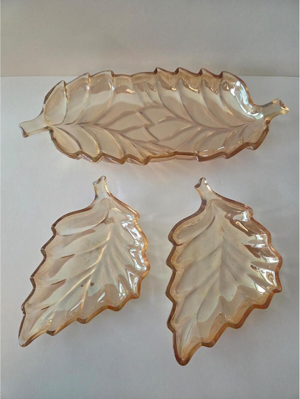 Indiana Glass Vintage Orange Amber Rare Candy Dishes